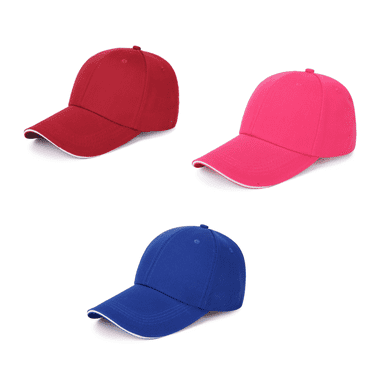 TELOLY 3Pcs Baseball Cap Summer Solid Color Large Brim Hat for Men and Women Hats for Men Cotton Casual Minimalist Style Maga Hat,Style 4