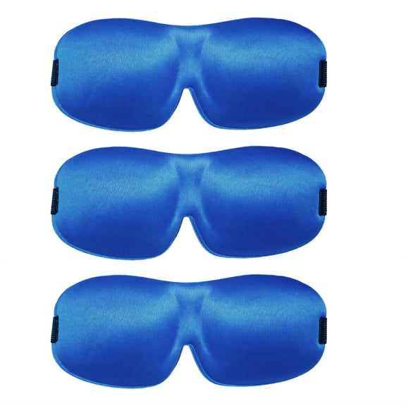 TELOLY 3Pcs Eye Mask,Effective Light Blocking Blindfold,Soft and Skin-Friendly Fabric Sleeping Eye Mask for Women/Men,Blue