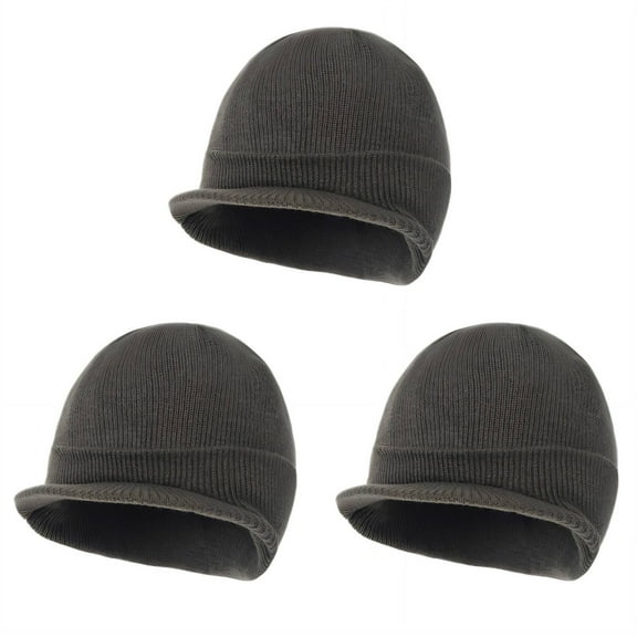 TELOLY 3Pcs Hats for Men,Convenient Care Toboggans for Men,Double Warmth Design Beanie for Women,Dark Grey