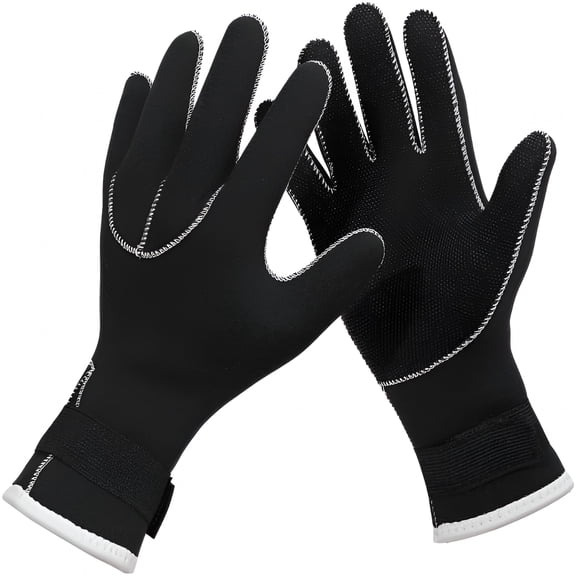 TELOLY 3mm Neoprene Gloves Diving Gloves Wetsuit Gloves,Anti Slip Waterproof Fishing Gloves with Adjustable Wrist Strap,Water Proof Scuba Gloves Sailing Gloves Men&Women
