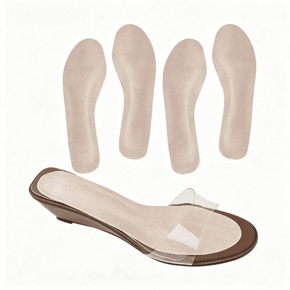 TELOLY 4 Count Pigskin Sandal Inserts Insoles Womenadhesive High Heel Inserts Non Slipshoe Cushioning Insoles for Dress Shoes Flatsleather Barefoot Inserts Sockless Insoles No Showl