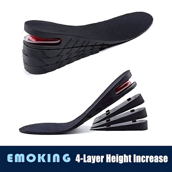 TELOLY 4 Layer Height Increasing Insoles Heel Lift Shoe Lifts Air Cushion Taller Shoes Insoles Heel Insert for Men Women Unisex Shoe Pad Lift Kit, 4 Layer 2.95in/7.5cm