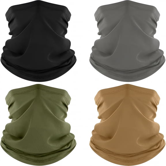 TELOLY 4 Pack Neck Gaiter,Cooling Breathable Face Mask UV Protection Scarf Hiking Bandana for Men/Women