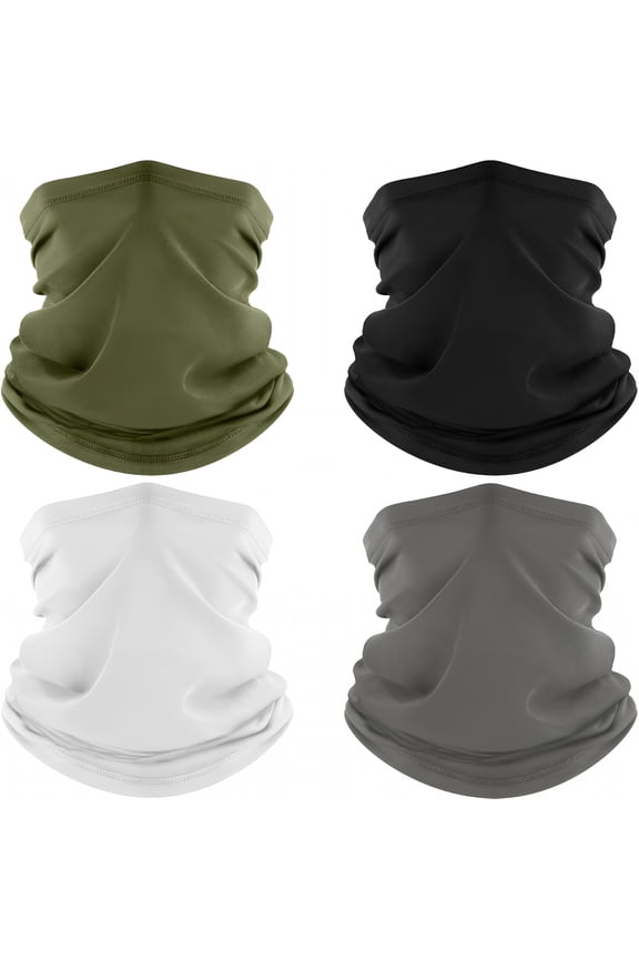 4 Pack Neck Gaiter,Cooling Breathable Face Mask Uv Protection Scarf Hiking Bandana for Men/Women