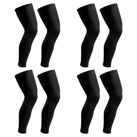 TELOLY 4 Pairs Leg Compression Sleeve,Basketball Leg Sleeve,Compression Sleeves for Men,Black