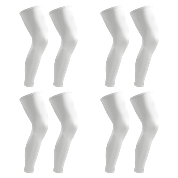 TELOLY 4 Pairs Leg Compression Sleeve,Basketball Leg Sleeve,Compression Sleeves for Men,White
