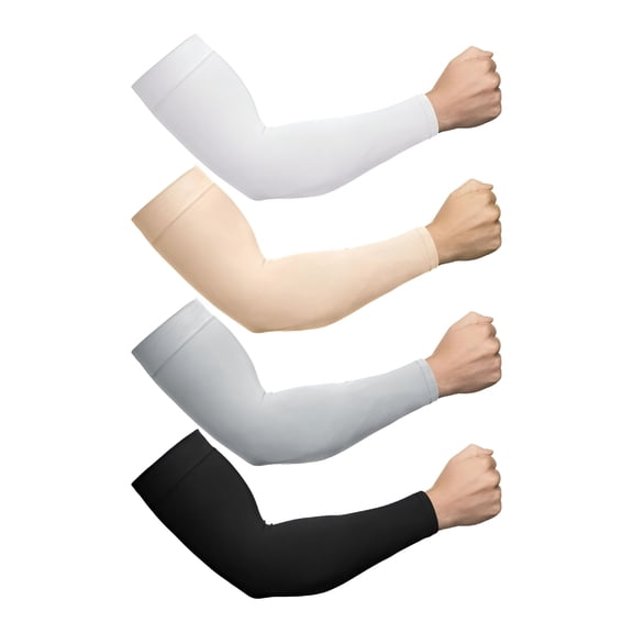 TELOLY 4 Pairs Plus Size Cooling Arm Sleeves Sun Sleeves Men Women UV Sun Protection Sleeves Oversized Compression Sleeves
