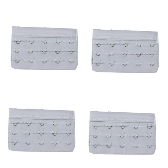 TELOLY 2026 New 4 Pcs Hooks Clear Bra Straps Adjustable Extender 3 Rows Brassiere Extenders for Daily,Casual,Work,Travel,Home
