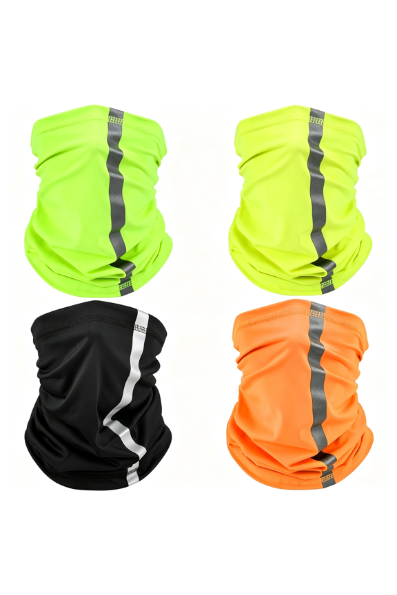 4 Pcs Neck Gaiter Face Mask for Men Reflective Face Cover Scarf Summer Uv Sun Protection Balaclava Bandana for Work Versatile Neck Gator for Men