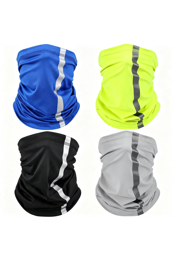 4 Pcs Neck Gaiter Face Mask for Men Reflective Face Cover Scarf Summer Uv Sun Protection Balaclava Bandana for Work Versatile Neck Mask