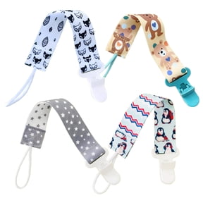 TELOLY 4 Pcs Pacifier Clip Flexible Band Material Pacifier Clip Durable Material Innovative Features Pacifiers,Set8