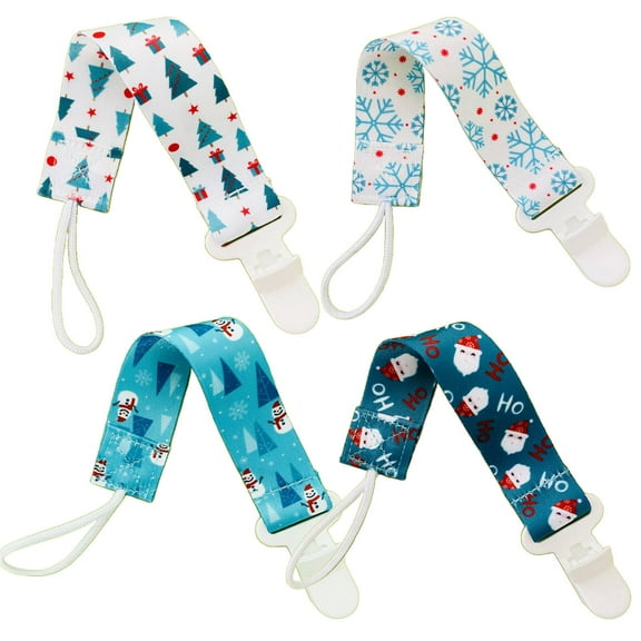 TELOLY 4 Pcs Pacifier Clip Suitable for Babies Pacifier Easy to Disassemble High Quality Craftsmanship Pacifier Clip,Set1