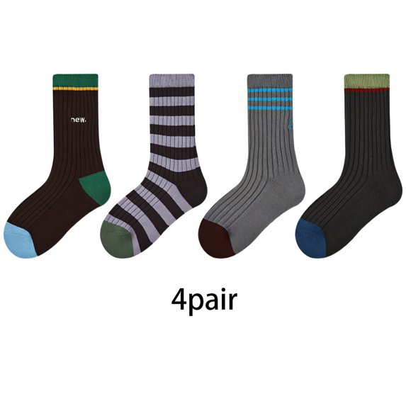 TELOLY 4Pack Toddler Socks,Mid-Calf Design for Added Stability Toddler Socks 2T-3T,Breathable Mesh Promotes Ventilation Kids Socks,Style5,M