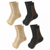 TELOLY 4Pairs Ankle Compression Sleeve,Pressure Value 15-20 Ankle Sleeve,Sport Style Ankle Support for Women,Style1,S/M