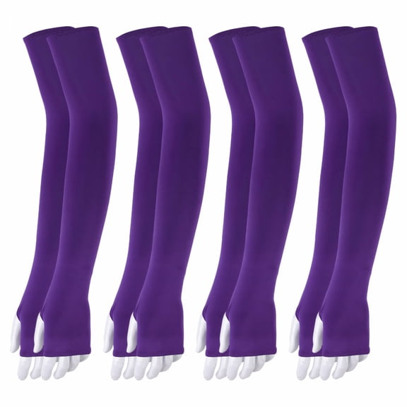 TELOLY 4Pairs Arm Sleeves,Breathable Fabric UPF50+ Polyester Arm Sleeves for Men,Sports Protection 20.9" Sleeves to Cover Arms for Women,Purple1
