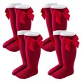 thumbnail image 1 of TELOLY 4Pairs Baby Girl Socks,5-7 Years Dress Socks,Knee-Length Girls Socks,Combination4, 1 of 1