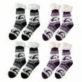 thumbnail image 1 of TELOLY 4Pairs Fuzzy Socks for Women,Cartoon Style Slipper Socks for Women,Antibacterial & Sweat-Absorbing Long Socks for Women,Combination1, 1 of 1