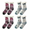 thumbnail image 1 of TELOLY 4Pairs Fuzzy Socks for Women,Odor Resistant Slipper Socks for Women,Acrylic Material Long Socks for Women,Combination2, 1 of 1