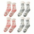 thumbnail image 1 of TELOLY 4Pairs Fuzzy Socks for Women,Thickened Non-Slip Slipper Socks for Women,One Size Fits Most Long Socks for Women,Combination1, 1 of 1