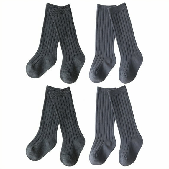 TELOLY 4Pairs Kids Socks,0-6 Months Girl Socks,Kids Ribbed Socks Tube Socks,Style1