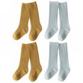 thumbnail image 1 of TELOLY 4Pairs Kids Socks,1-3 Years Old Girl Socks,Double-Needle Ribs Tube Socks,Combination1, 1 of 1
