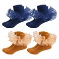 thumbnail image 1 of TELOLY 4Pairs Kids Socks,1-3 Years Old Ruffle Socks,3D Anti-Slip Heel Design Lace Socks,Style3,12-15Cm, 1 of 1