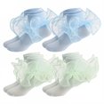 thumbnail image 1 of TELOLY 4Pairs Kids Socks,1-3 Years Old Ruffle Socks,Cute Cotton Socks Lace Socks,Combination1, 1 of 1