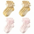 thumbnail image 1 of TELOLY 4Pairs Kids Socks,1-3 Years Old Ruffle Socks,Solid Color Lace Socks,Combination3, 1 of 1