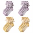thumbnail image 1 of TELOLY 4Pairs Kids Socks,4-6 Years Old Ruffle Socks,Breathable & Sweat-Wicking Lace Socks,Combination2, 1 of 1