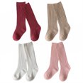 thumbnail image 1 of TELOLY 4Pairs Kids Socks,6-12 Months Girl Socks,Solid Color Tube Socks,Combination5, 1 of 1
