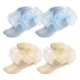 thumbnail image 1 of TELOLY 4Pairs Kids Socks,8-10 Years Old Ruffle Socks,3D Anti-Slip Heel Design Lace Socks,Style3,20-22Cm, 1 of 1