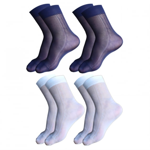 TELOLY 4Pairs Mens Dress Socks,Snag-Free Shaping Fit Dress Socks for Men 9-12,Odor Control Tube Socks,Combination1