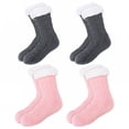 thumbnail image 1 of TELOLY 4Pairs Slipper Socks for Women,Knit Wool Socks Slipper Socks,Extra Thick Lining Fuzzy Socks,Combination3, 1 of 1
