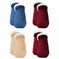 thumbnail image 1 of TELOLY 4Pairs Slipper Socks for Women,Size 35-39 Slipper Socks,Inner Cotton Fleece Fuzzy Socks,Style2,24Cm, 1 of 1