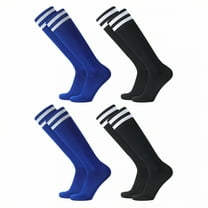 TELOLY 4Pairs Soccer Socks,All-Season Wear Baseball Socks,Anti-Slip and Friction Knee High Socks,Combination1,L