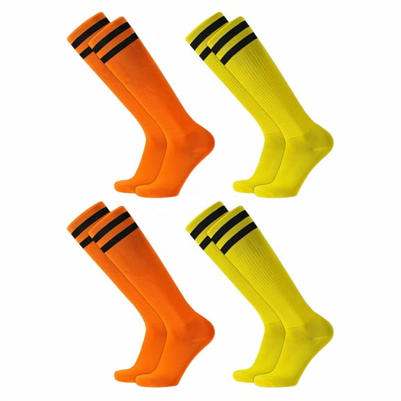 TELOLY 4Pairs Soccer Socks Kids,All-Season Wear Toddler Soccer Socks,Anti-Slip and Friction Baseball Socks Youth Boys,Combination1,S