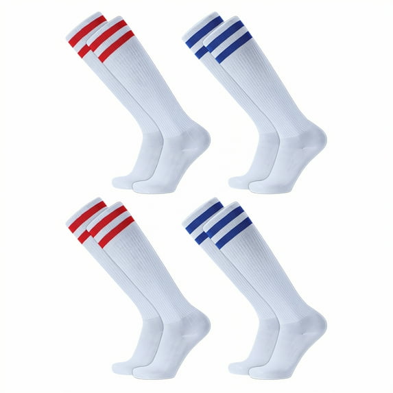 TELOLY 4Pairs Soccer Socks Kids,Pro Athletic Socks Toddler Soccer Socks,Color Block Design Baseball Socks Youth Boys,Combination2,S