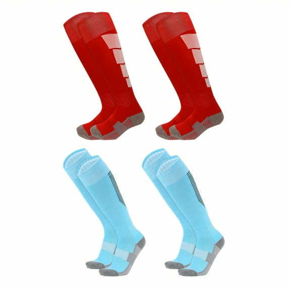 TELOLY 4Pairs Soccer Socks Kids,Pro Athletic Socks Toddler Soccer Socks,Color Block Design Baseball Socks Youth Boys,Combination3,S