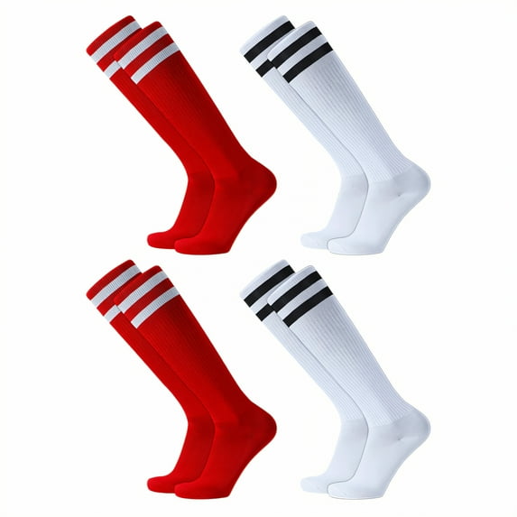 TELOLY 4Pairs Soccer Socks Kids,Thickened Sports Socks Toddler Soccer Socks,Grip Sole Socks Baseball Socks Youth Boys,Combination3,S