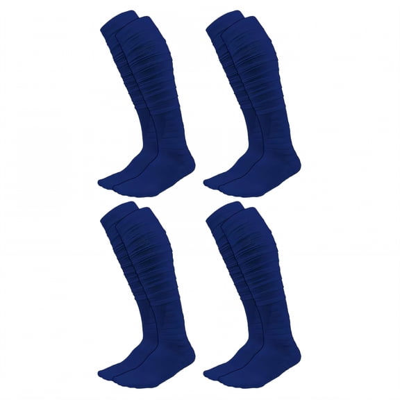 TELOLY 4Pairs Soccer Socks,Quick-Dry & Anti-Slip Baseball Socks,Sweat-Wicking & Anti-Friction Knee High Socks,Blue