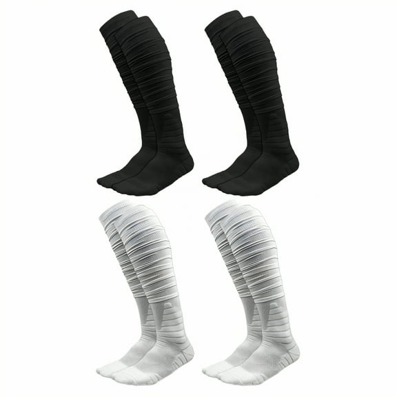 TELOLY 4Pairs Soccer Socks,Quick-Dry & Anti-Slip Baseball Socks,Sweat-Wicking & Anti-Friction Knee High Socks,Combination2