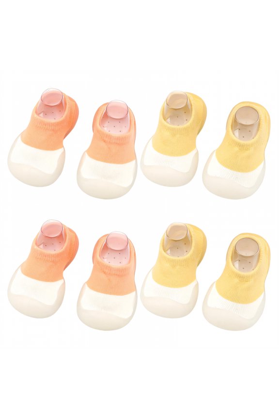 4Pairs Sock Shoes Toddler,12.5Cm Sock Shoes for Baby Boy,Soft Sole Sock Shoes for Baby Girl,Combination3
