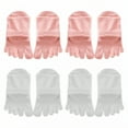 thumbnail image 1 of TELOLY 4Pairs Toe Socks,Short-Cut Womens Crew Socks,Sweat-Absorbent & Breathable Toe Socks Women,Combination1, 1 of 1