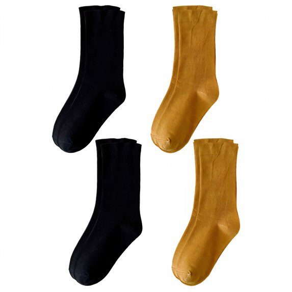 TELOLY 4Pairs Womens Crew Socks,Cotton Material Boot Socks,Thin for Spring/Summer Womens Socks Size 9-11,Combination2