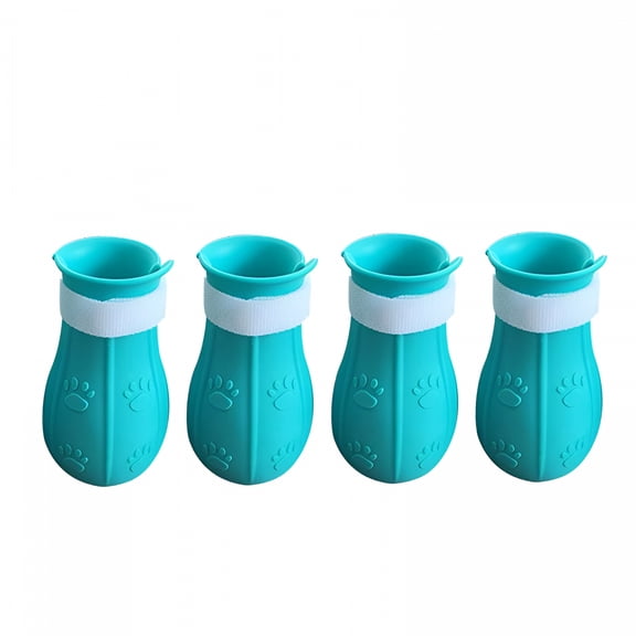 TELOLY 4Pcs Anti-Scratch Adjustable Silicone Cat Shoes Paw Protector Pet Grooming Scratching Booties for Home Bathing
