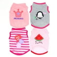 thumbnail image 1 of TELOLY 4Pcs Dog Clothes,Soft Material Dog Shirt,Elastic Stylish Look Pet Vest Costume,Xs, 1 of 4