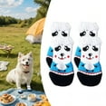 thumbnail image 1 of TELOLY 4Pcs Dog Socks,Panda Pattern Dog Paw Protector,For Small Puppy Dog Socks,Blue2, 1 of 7