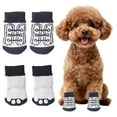thumbnail image 1 of TELOLY 4Pcs Dog Socks,Shoelace Pattern Anti-Slip Dog Paw Protector,Elastic Comfort Paw Socks,White, 1 of 7