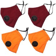 TELOLY 4Pcs Full Face Mask,Secure Filtration Protection facemask,Comfortable Breathable Design ace masks,Red&Orange