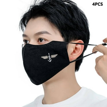 TELOLY 4Pcs Full Face Mask,High Efficiency Protection facemask,Ultra Comfortable ace masks,Black1